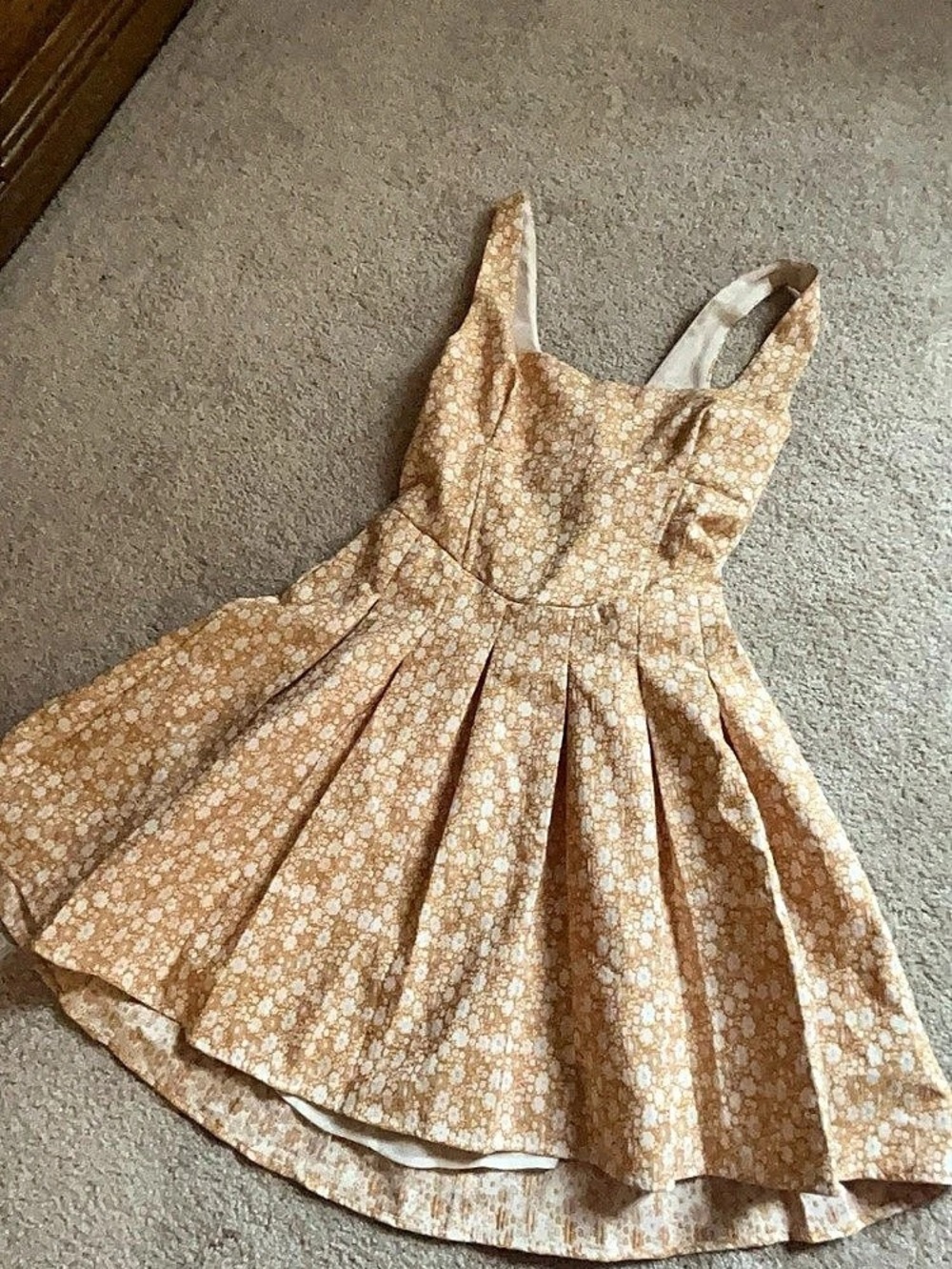 lulus Floral Mini Dress in Orange & White Size Medium
